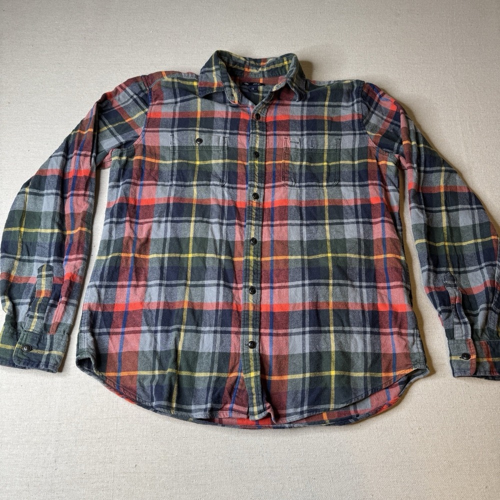 GAP Mens Standard Fit Long Sleeve Persimmon Button Down Flannel Shirt Size Large - Picture 2 of 7
